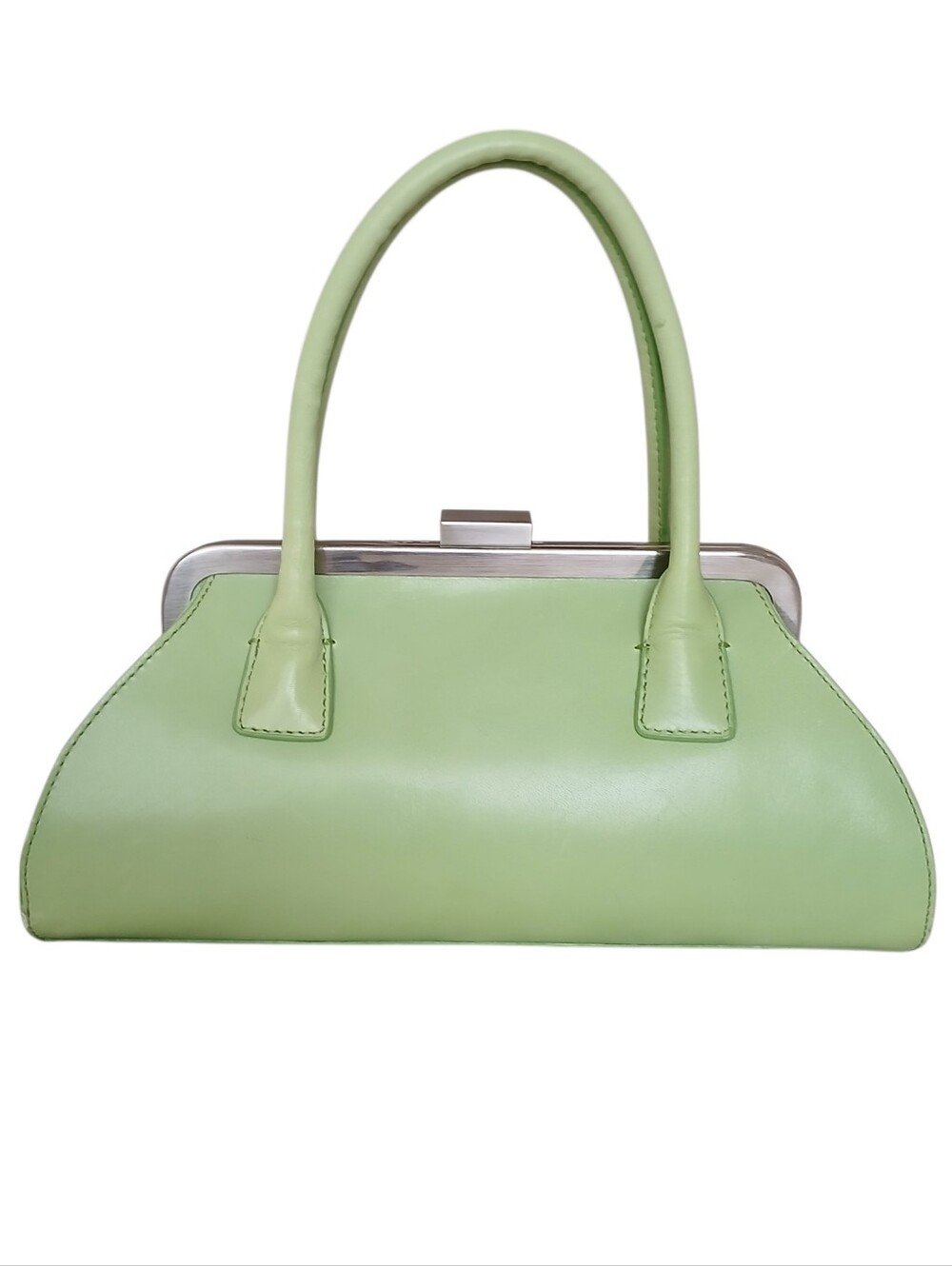 HOBO INTERNATIONAL Y2K Leather Mini Baguette Green Kisslock Doctor Bag Dopamine